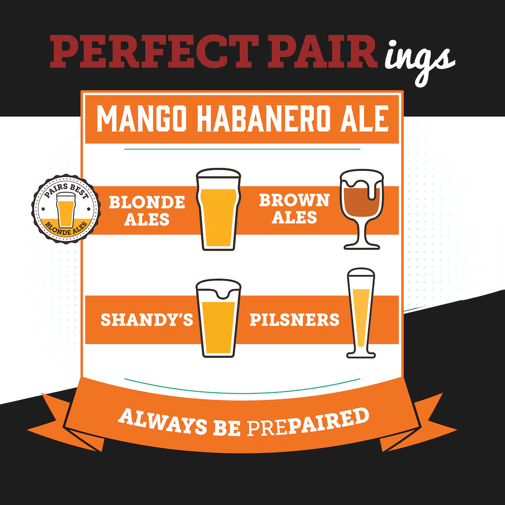 "Mango Habanero Ale Brisket Jerky – Tender, beer-infused jerky with sweet mango, fiery habanero, and a light-bodied ale. A bold, high-protein snack perfect for pairing with Blonde Ales, Brown Ales, and Shandies."