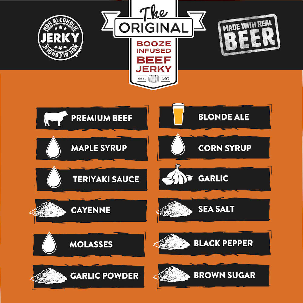 Montreal Maple Spice Lager Beef Jerky 8oz "Growler Bag"