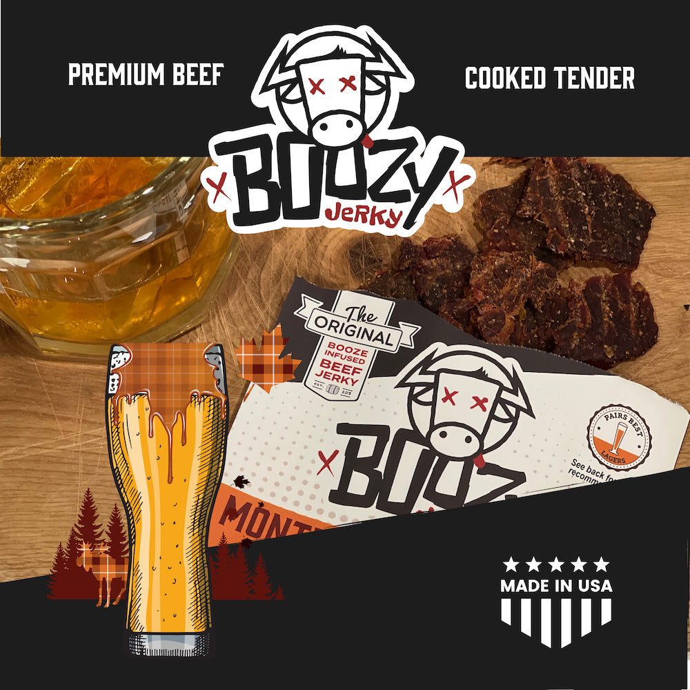 Montreal Maple Spice Lager Beef Jerky 8oz "Growler Bag"