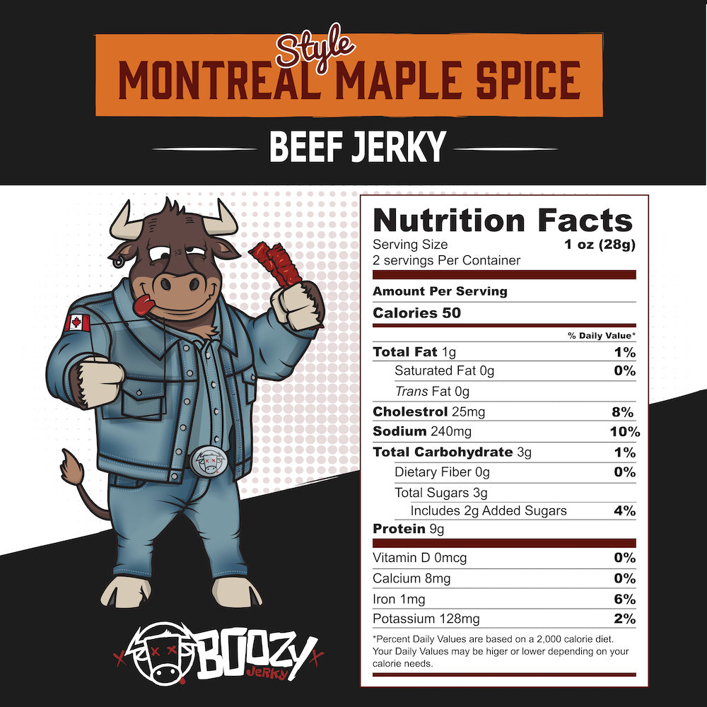 Montreal Maple Spice Lager Beef Jerky 8oz "Growler Bag"