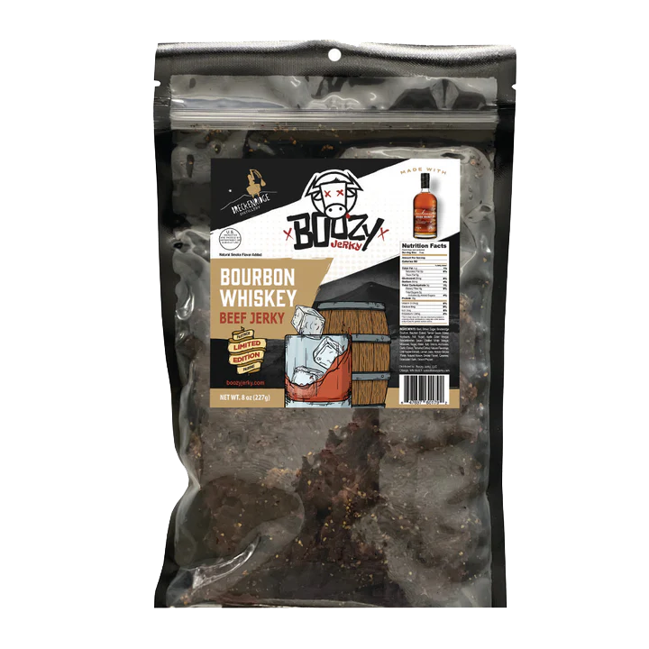 Bourbon Whiskey Beef Jerky - 8oz "Growler Bag"