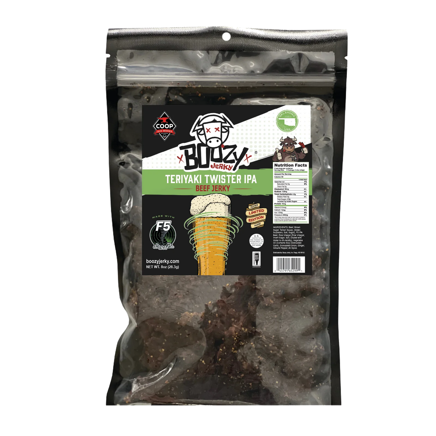 Teriyaki Twister IPA 8oz "Growler Bag" Brisket Jerky