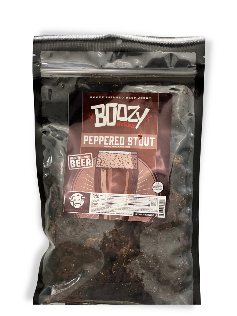 Peppered Stout Beef Jerky - Growler Bag